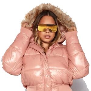 Fashion to Figure Pink Puffer Jacket